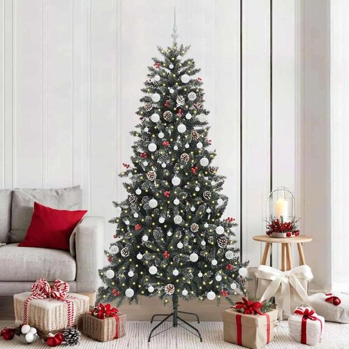 vidaXL Umestno božično drevo med 300 LED Zelena 114 x 114 x 210 cm Cene
