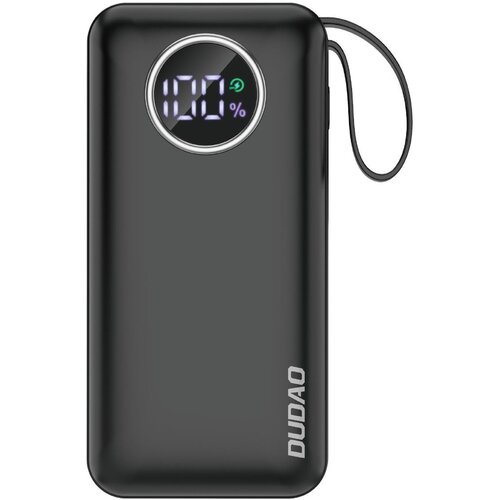 Dudao Powerbank 10000mAh USB-A USB-C z iPhone Lightning in USB-C kablom, črna, (21533831) Cene