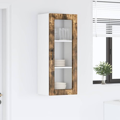  Zidni stakleni ormarić Dimljeni hrast 40 x 31 x 100 cm Slike