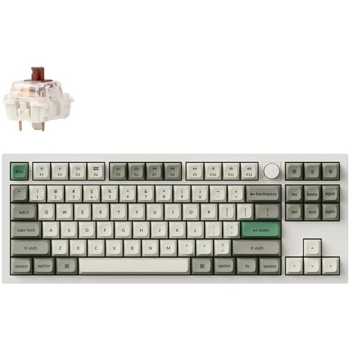 KEYCHRON Q3 Max QMK/VIA Brezžična Mehanska Tipkovnica, Bluetooth / 2.4 GHz, Brown Tactile Switch, US Layout, Q3M-P3, (21733280) Slike