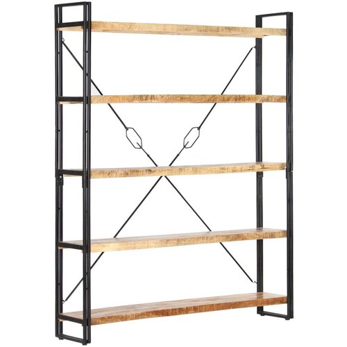 VidaXL knjižna omara 5-nadstropna 140x30x180 cm trden mangov les Slike