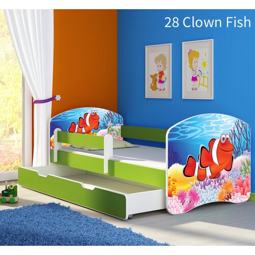  Otro&scaron;ka postelja ACMA z motivom, stranska zelena + predal 180x80 cm 28 Klovn Ribica Cene