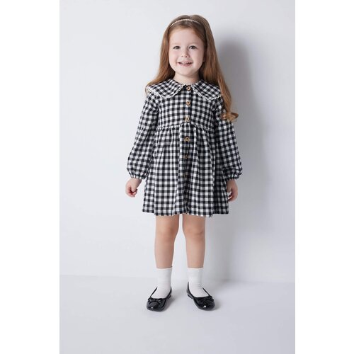 Defacto Regular Fit Plaid Long Sleeve Woven Dress Slike