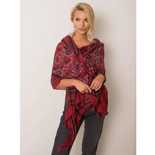 Fashion Hunters Wine scarf with a flower pattern