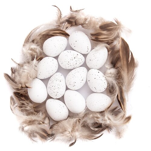 Plastična jaja i perje od prepelice / set (kreativni uskršnji) Slike