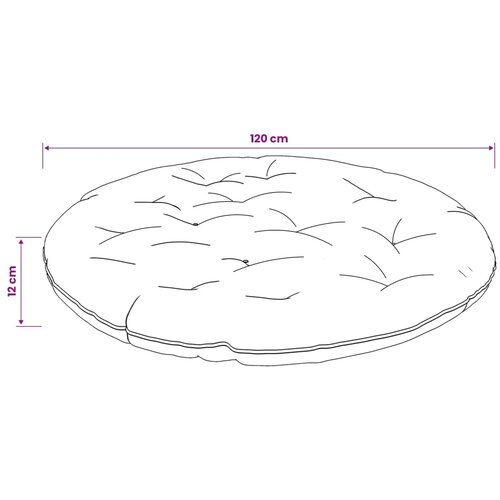  Papasan jastučić VIANEN 100% poliester Siva Ø 120 x 12 cm - Siva 120 x 120 x 12 cm Cene