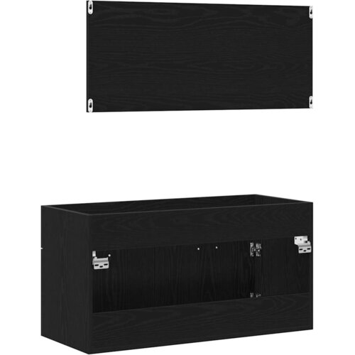  Set namje&amp;scaron;taja za kupaonicu 2 kom. Crni hrast 90 x 38,5 x 46 cm Slike