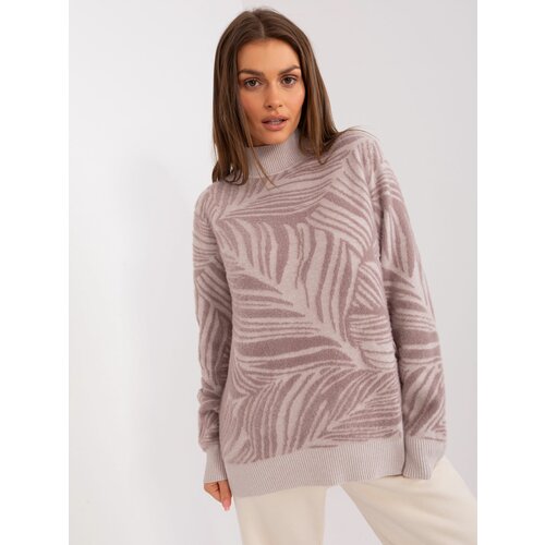Fashion Hunters Light purple oversized sweater with turtleneck Slike