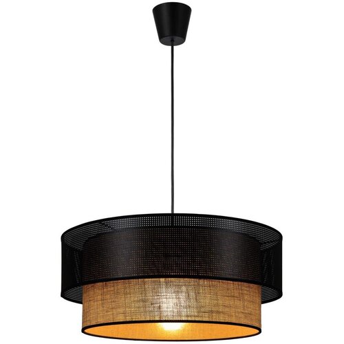  Luster na kablu BORHO 1xE27/60W/230V prečnika 40 cm crna/juta Cene
