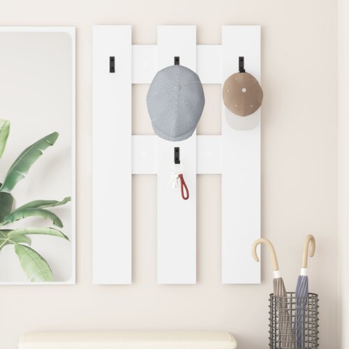 VidaXL Vje&amp;scaron;alica za kapute na zidu s pohranom Bijela 65 x 3 x 100 cm Slike