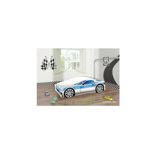 ACMA car v deciji krevet 180×80 + gratis dusek (plavo-beli) dezen 09 Cene