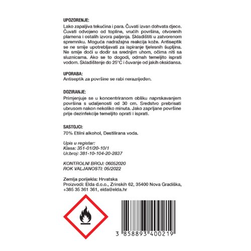 Elda sredstvo za dezinfekciju povr&amp;scaron;ina 5l Slike