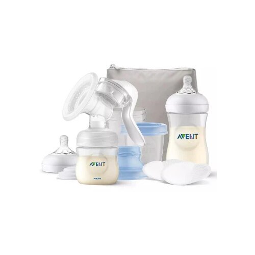 Avent MANUELNA PUMPICA SET ZA IZMAZANJE NATURAL (flasice tufer via solja sa adapterom) (SCF43016) Slike