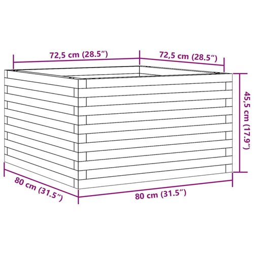  Vrtna sadilica bijela 80x80x45 5 cm od masivne borovine Slike