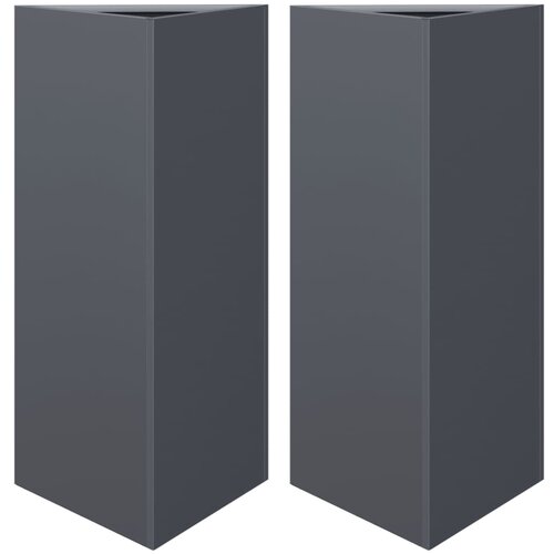  Vrtne sadilice 2 kom antracit trokutaste 40x34,5x75 cm čelične Slike