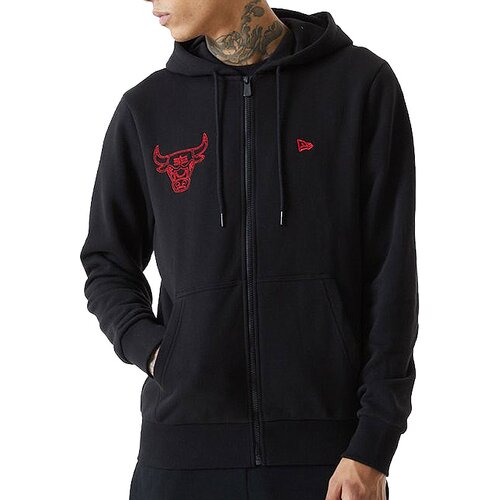 New Era mu&amp;scaron;ka Chicago Bulls Chain Stitch Zip majica sa kapuljačom Slike