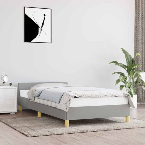  Okvir za krevet bez madraca svjetlosivi 80x200 cm od tkanine Slike