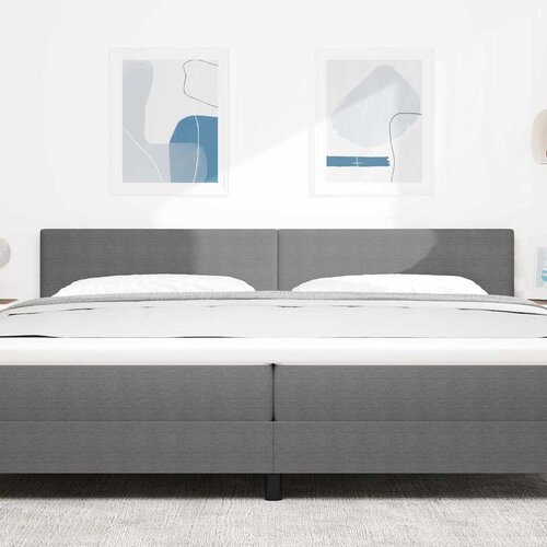  LED glava kreveta Svijetlo siva 200 cm Kordura tekstil Slike