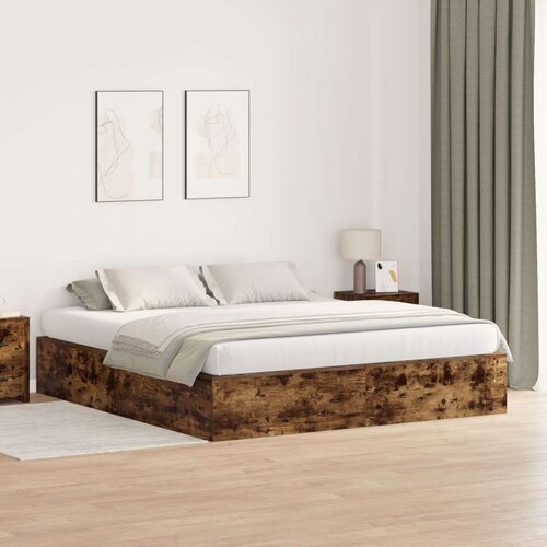  Okvir postelje za shranjevanje prekajen hrast 200x200 cm, (22052981) Slike