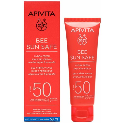 Apivita Bee Sun Safe hydra fresh gel krema za lice SPF50, 50 ml Slike