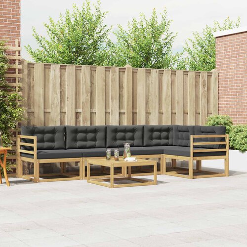  Set vanjskih sofa 6 kom. Bijela i antracit Poliester Cene