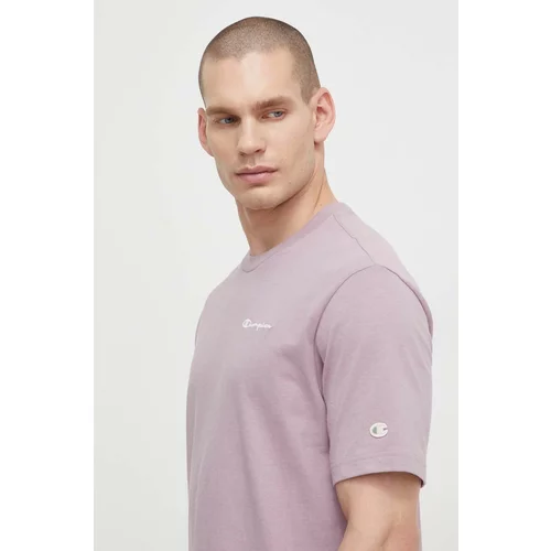 Champion Bombažna kratka majica moški, vijolična barva
