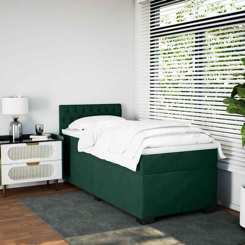 Box spring krevet s madracem tamnozeleni 90x200 cm bar&amp;scaron;unasti Slike