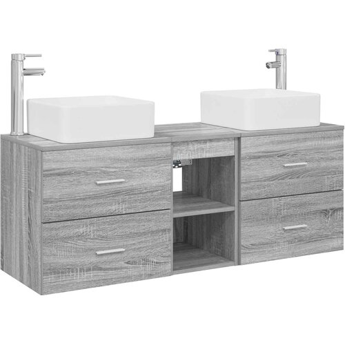  Set ormarića za kupaonicu 3 kom. Siva Sonoma 49,5 x 41 x 63 cm Slike