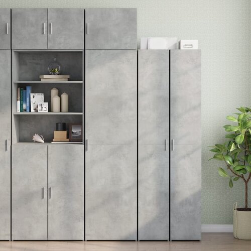 VidaXL Ozka omara za shranjevanje betonsko siva 50x42,5x225cm inž. les Slike