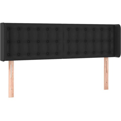  Uzglavlje s u&amp;scaron;ima crni 147x16x78/88 cm od umjetne kože Slike