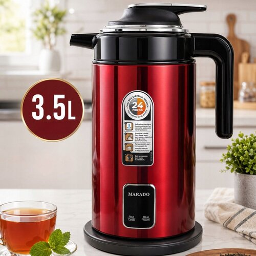 Verk 07542_CZE električno kuhalo za vodo 3,5 L, 1500 W &amp;ndash; rdeče Slike