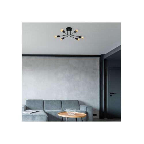 Opviq Vsilica SPAROW, crna, metal, 60 x 60 cm, visina 16 cm, 6 X E27 40 W, Sparrow - 1231 Cijene