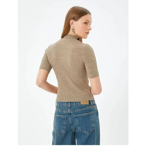 Koton Short Sleeve High Collar Knitwear Sweater Camisole