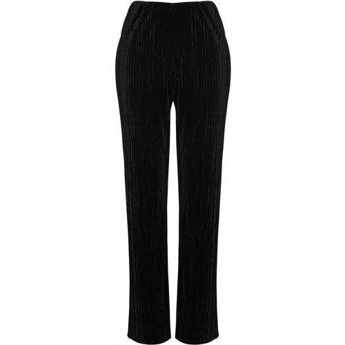Trendyol Black Pleat Lined Stretchy Knitted Trousers Slike