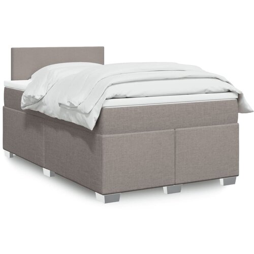 vidaXL Box spring postelja z vzmetnico taupe 120x200 cm blago Cene