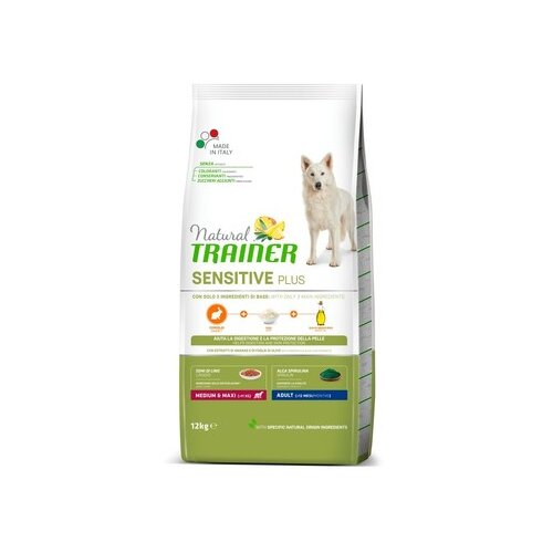 Trainer Natural Sensitive Plus Hrana Za Pse, Zečetina, Za Odrasle Pse Srednjih I Velikih Rasa, 12kg Slike