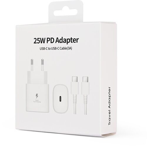  Kućni punjač PD Fast charger 25W za Samsung sa PD Type C kablom CE beli Cene