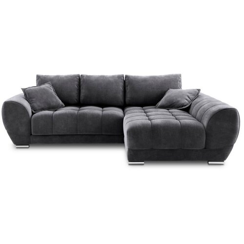 Windsor &amp;amp; Co Sofas temno siva kotna raztegljiva sedežna garnitura z žametnim oblazinjenjem Nuage, desni kot Slike