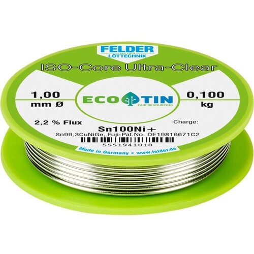  ISO-Core &amp;#039;&amp;#039;Ultra-Clear&amp;#039;&amp;#039; Sn100Ni+ spajkalna žica\, neosvinčena tuljava Sn99\,25Cu0\,7Ni0\,05 0.100 kg 1 mm, (20428455) Slike