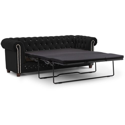 Ropez Crna bar&amp;scaron;unasti sklopiva sofa 203 cm York Blik &amp;ndash; Slike
