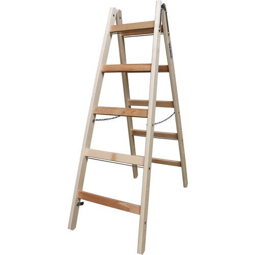 Krause lesena dvojna lestev stabilo 2 x 5 prečk rjava Cene