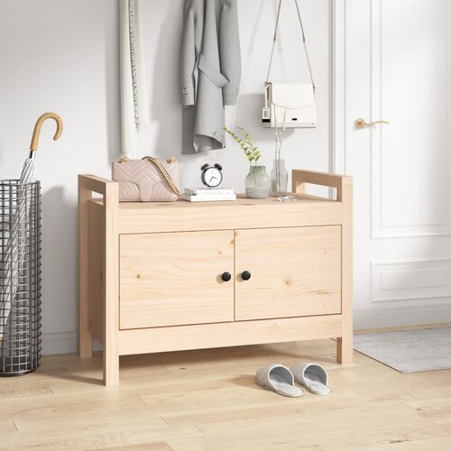 The Living Store Klop za predsobo 80x40x60 cm trdna borovina - Klop Za Predsobo, (21485974) Slike