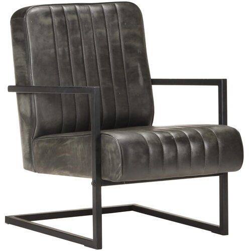 vidaXL Konzolna fotelja od prave kože pohabana siva Cene