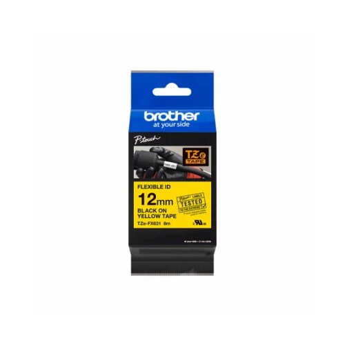 Brother TZe-FX631 crna na žuto 12mm Flexible ID Slike