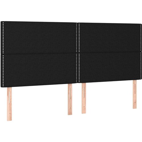 VidaXL Krevet s oprugama i madracem crni 200x200 cm od tkanine Slike