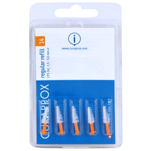 Curaprox Regular Refill CPS 14 zamjenske međuzubne stožaste četkice u blisteru 5 kom CPS 14 1,5 - 5,0 mm 5 kom Slike