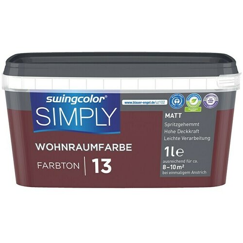 SWINGCOLOR NOTRANJA DISPERZIJSKA BARVA SIMPLY ŠT.13 (1 l, rdeča) Cene