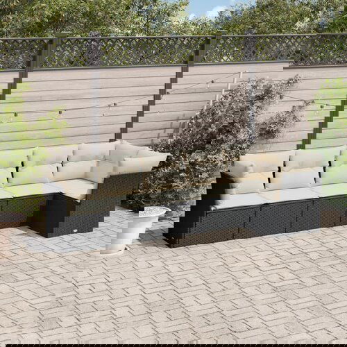 vidaXL 6-dijelni set vrtnih sofa s jastucima crni od poliratana Cijene