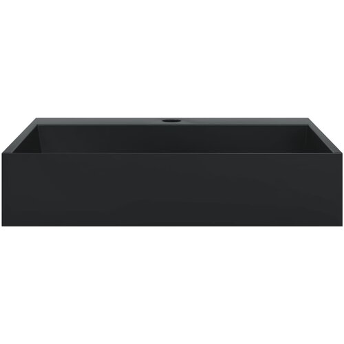  Umivaonik od lijevanih minerala i mramora 50x38x11 cm mat crni Slike