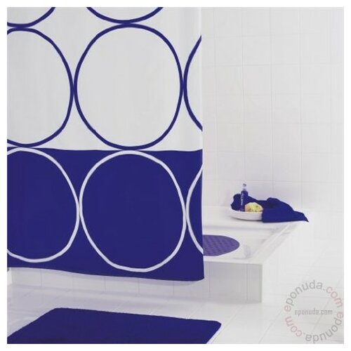 Ridder circle blue tekstilna zavesa za kupatilo 180x200 (RI 46383) Slike